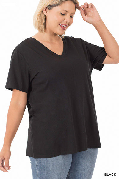 Boyfriend Tee V-Neck Top (3+ Colors)
