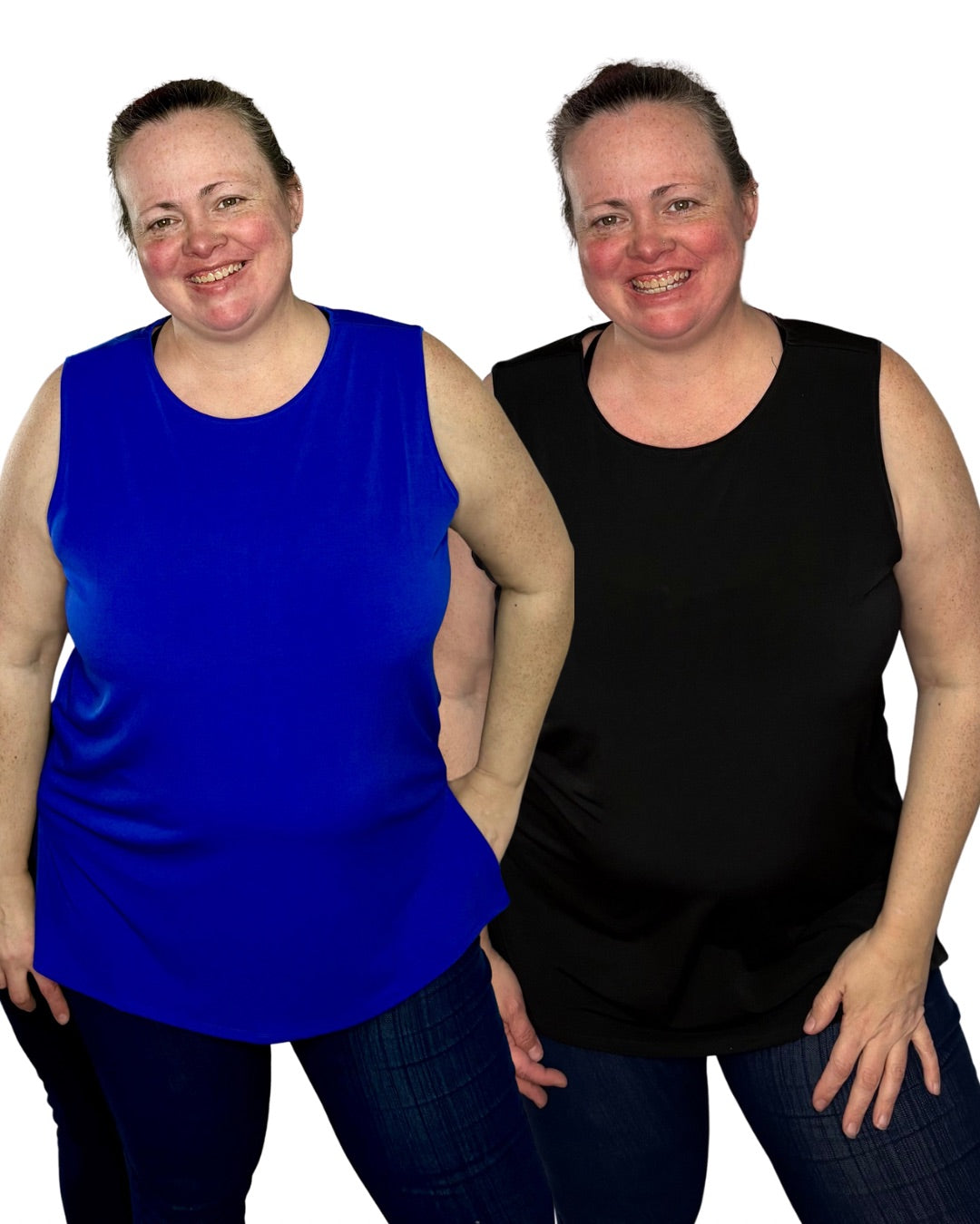 Maddies Plus Boat Neck Tank Top Reversible Scoop (2 Colours)