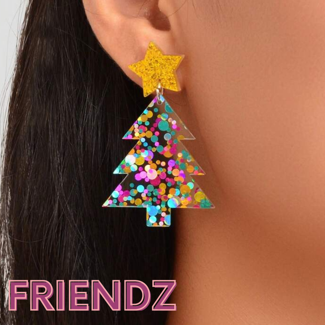Christmas Tree Earrings clear translucent