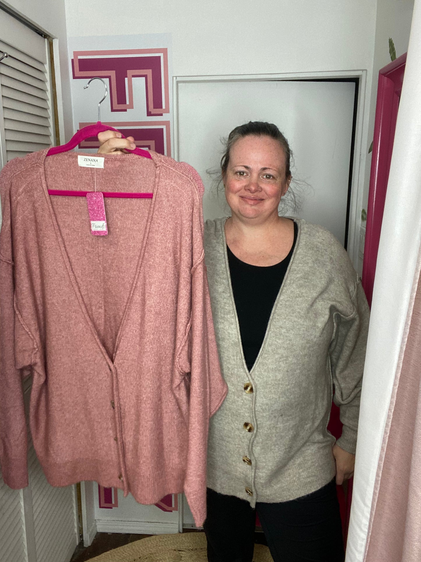 FINAL SALE -MELANGE BUTTON DOWN CARDIGAN Top (2 Colors) Small-XLarge