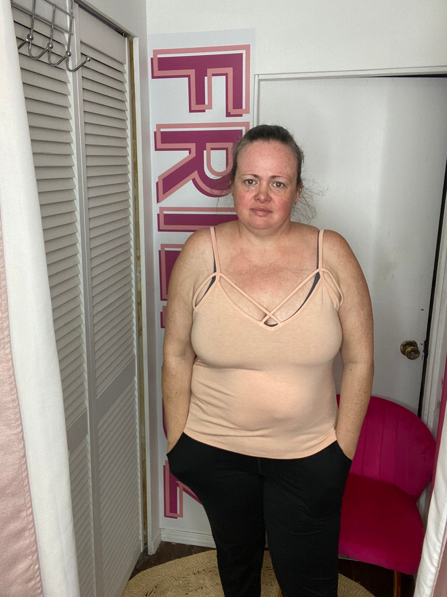 FINAL SALE - Womens Plus Size Strappy Tank Top