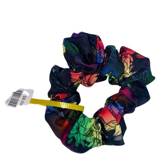 Skull Butterflies Red Yellow Hair Green Scrunchie