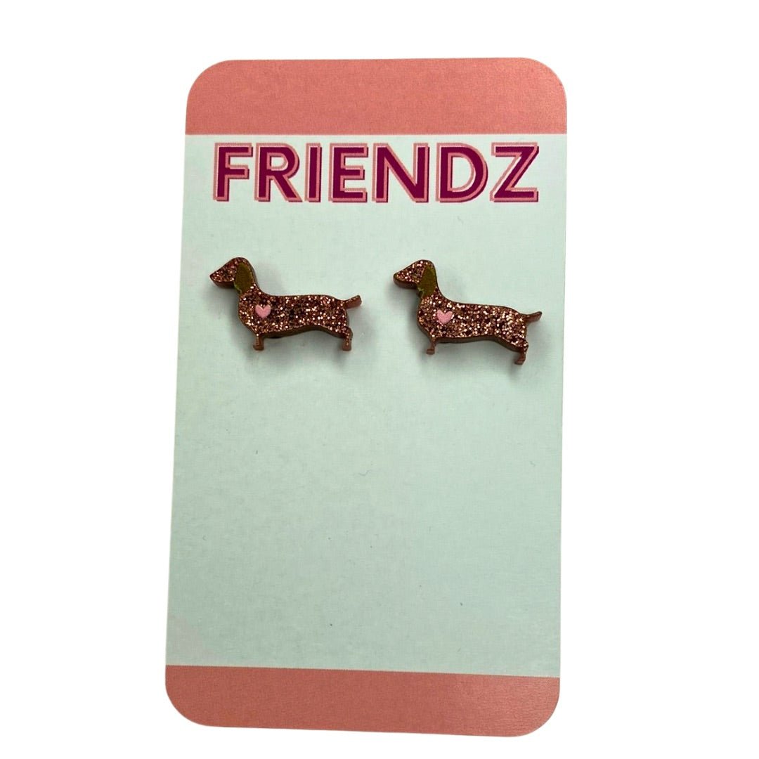 Pendientes de botón Shelby Doxie Dachshund