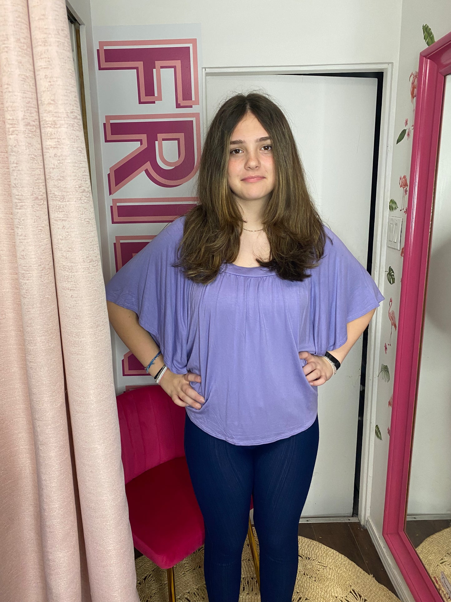 FINAL SALE Solid Poncho Top