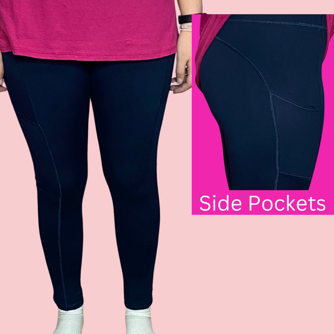 FINAL SALE Athletic Solid-Colored Leggings with Pockets | Comfortable & Functional Activewear (3 Colors)