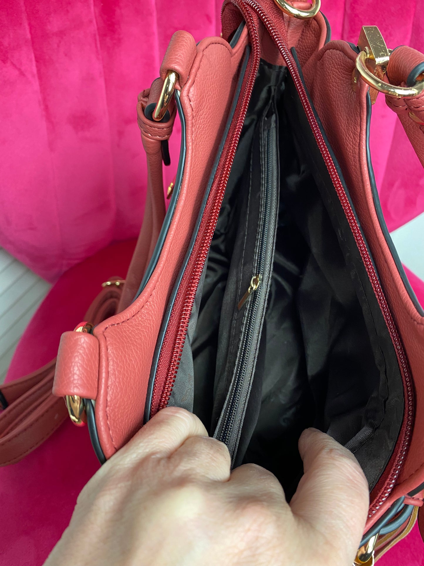 Mid Size Floral Buckle Embellished Satchel Purse Shoulder Bag (4 Colours)
