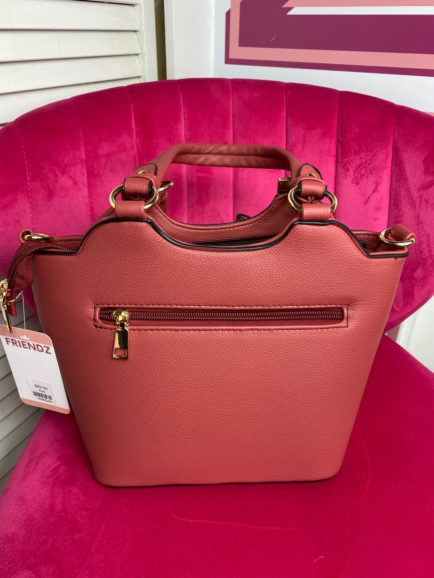 Mid Size Floral Buckle Embellished Satchel Purse Shoulder Bag (4 Colours)