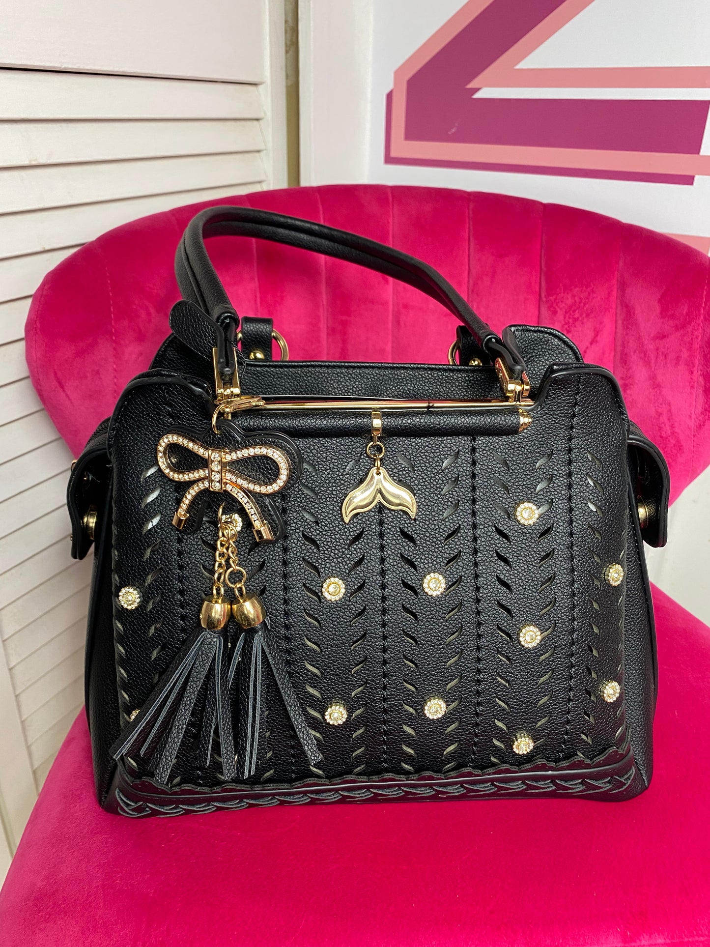 Bolso tipo cartera con diamantes de imitación (2 colores)
