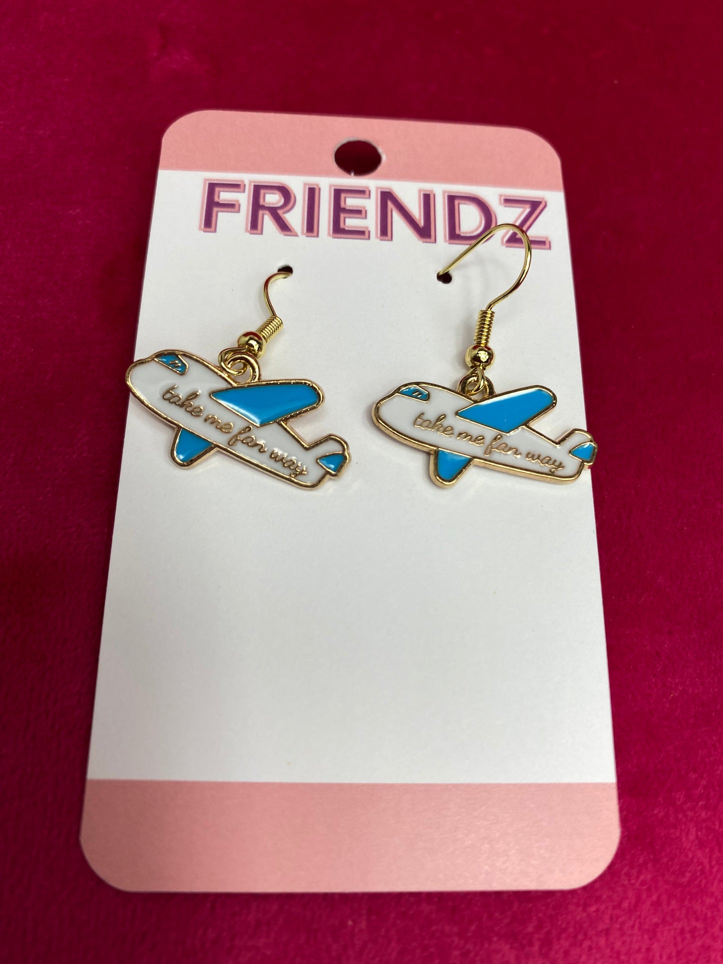 Vacation Take Me Away Airplane Earrings