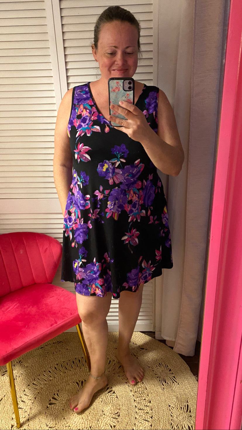 FINAL SALE- Violet Floral Tunic Dress