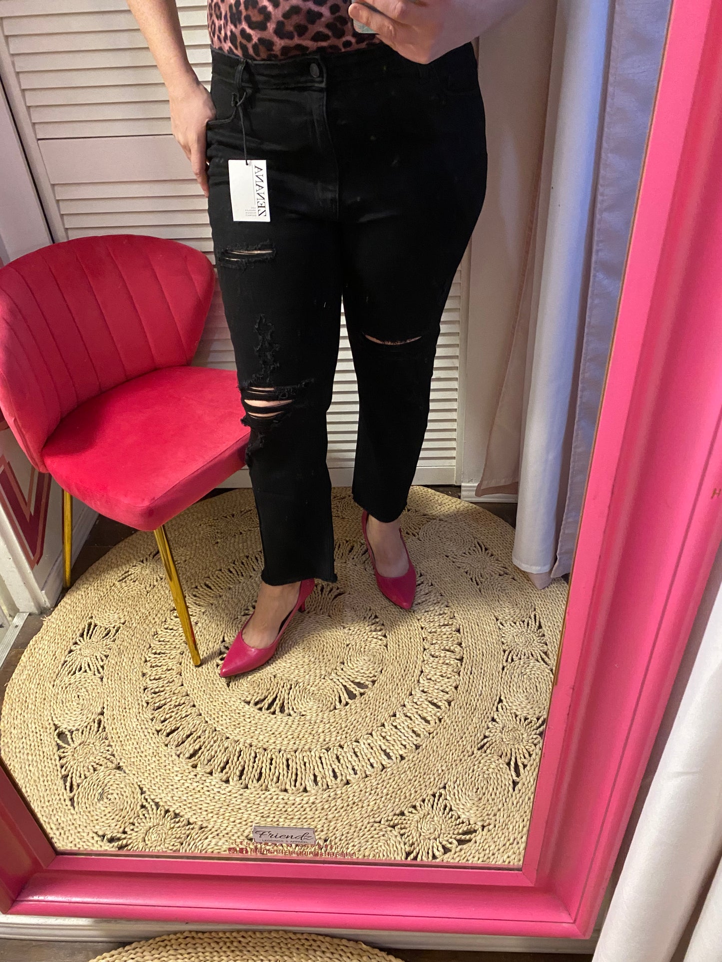 FINAL SALE Kendall Distressed Black STRECH Denim Jeans