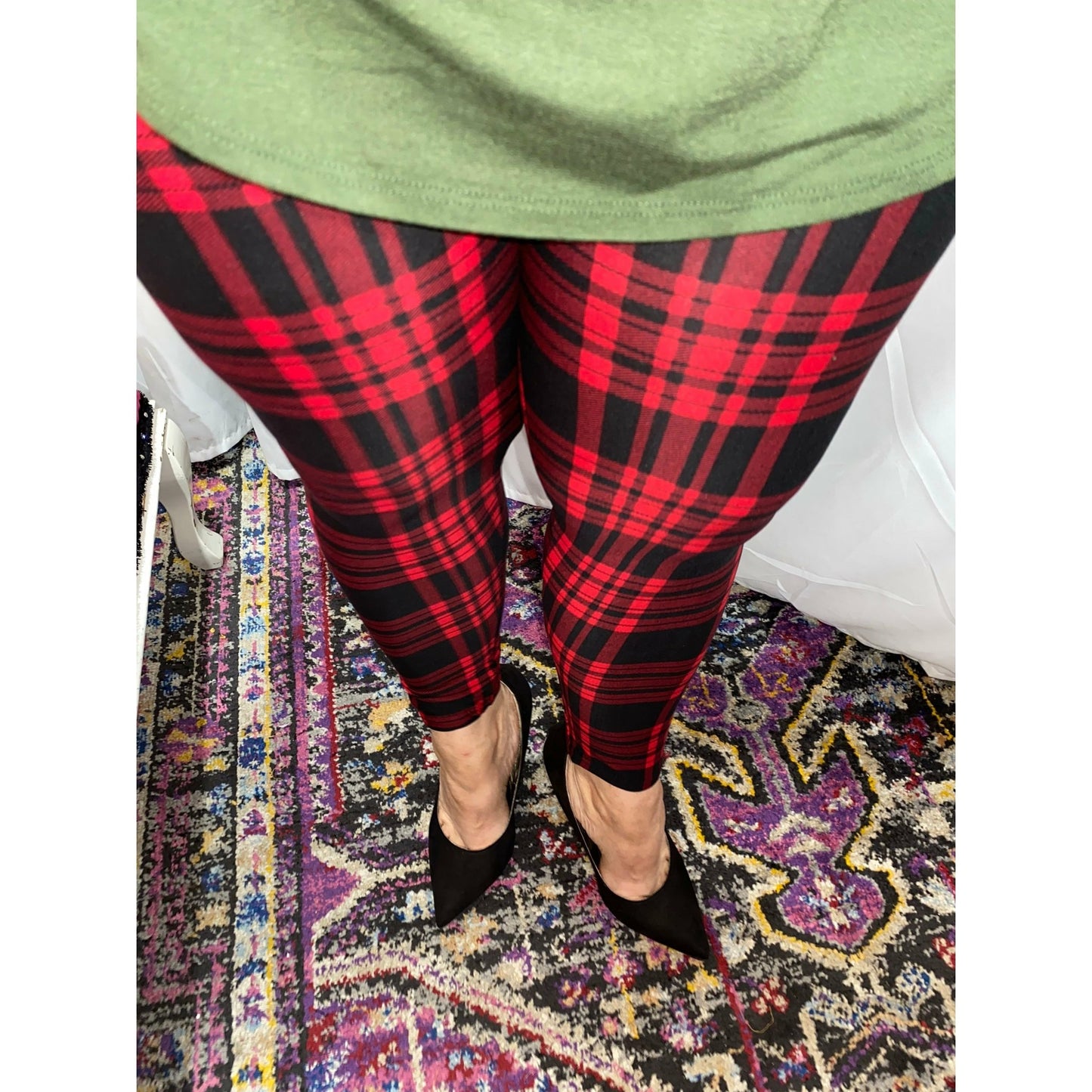 Leggings de tartán rojo Whistler