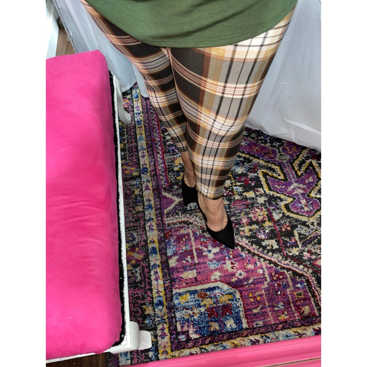 Brown Plaid Leggings