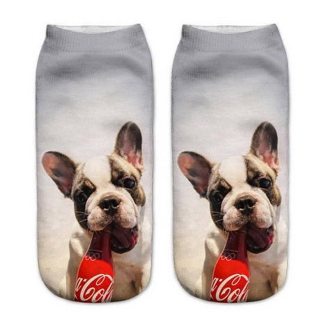 Perro bebiendo pop Calcetines