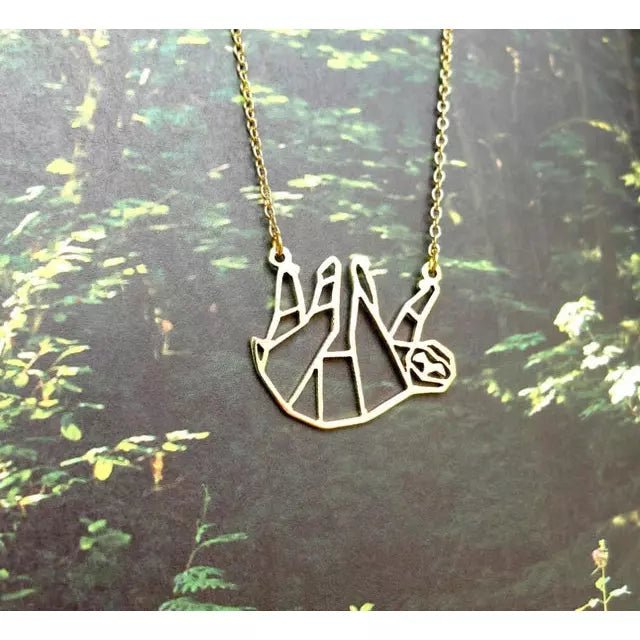 Collier paresseux en acier inoxydable plaqué or
