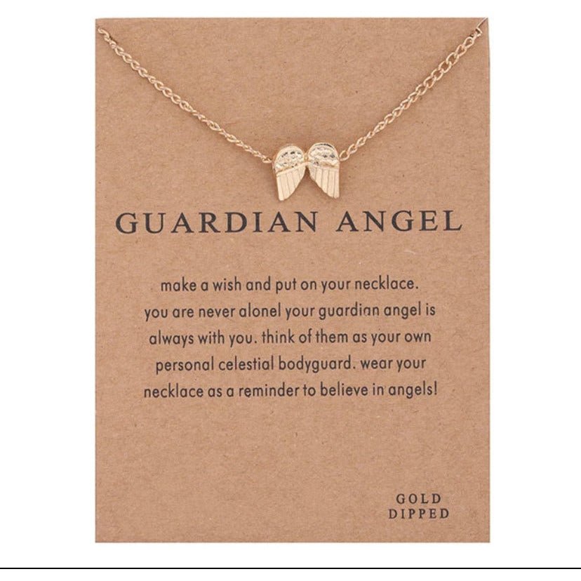 Collar de ángel de la guarda chapado en oro