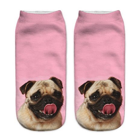 Calcetines Pug Con La Lengua Fuera