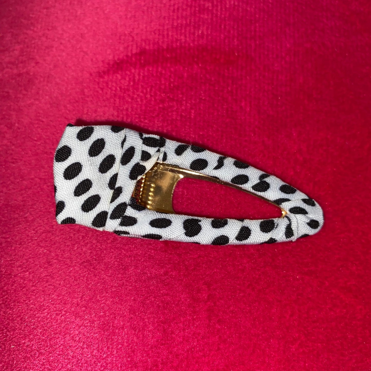 Pasador para el cabello Betty de tela con lunares