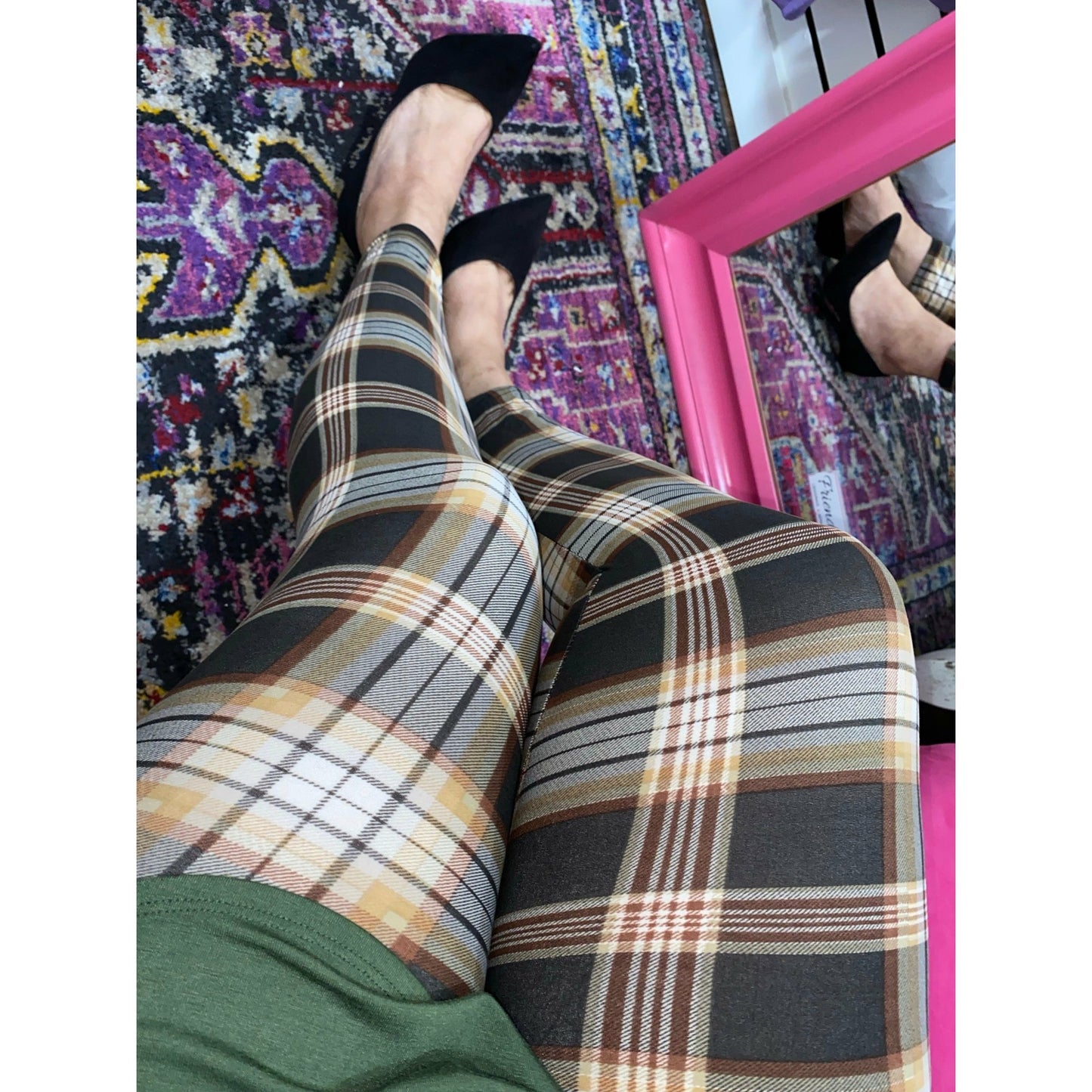 Brown Plaid Leggings