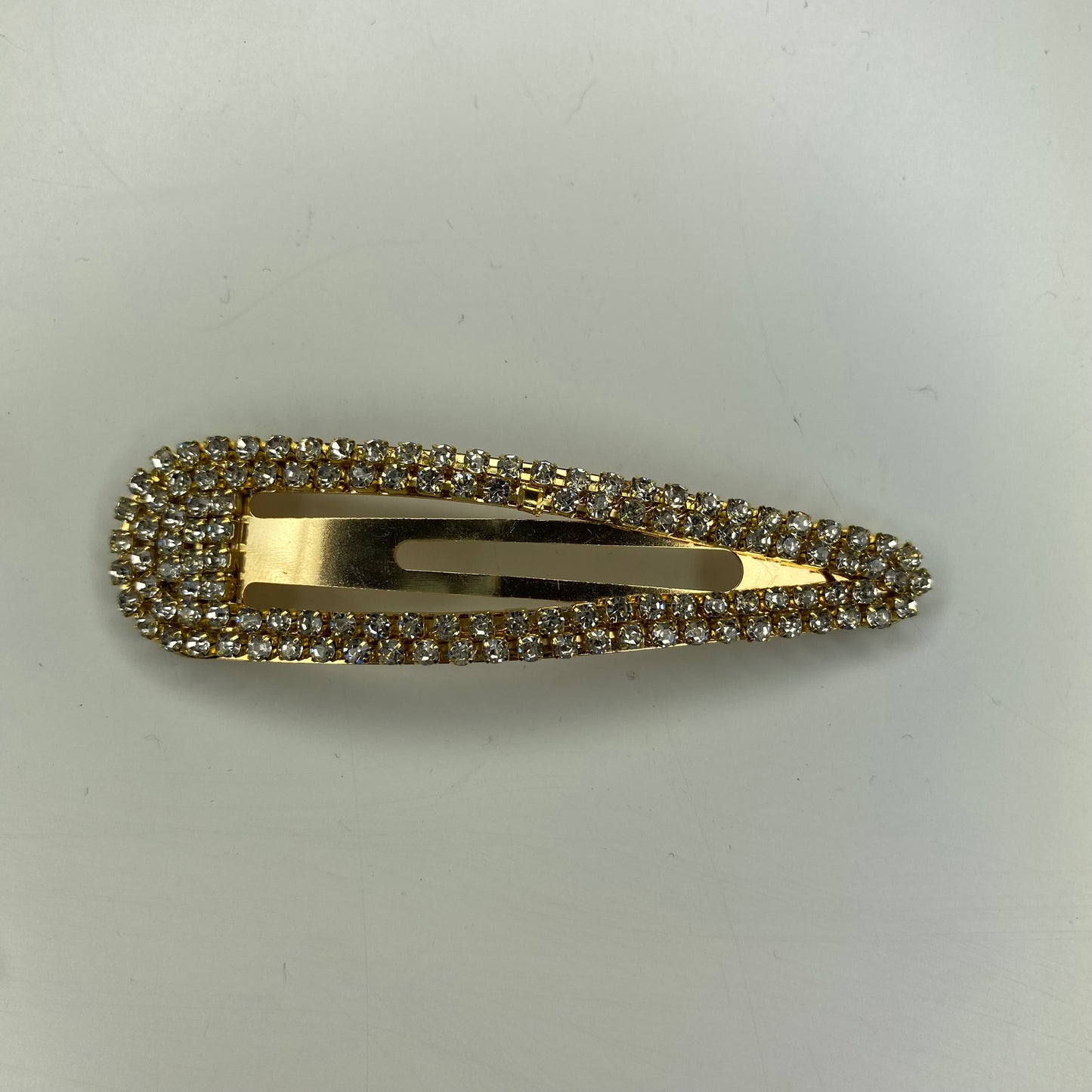 Horquilla para el pelo con broche dorado y diamantes de imitación de 3 pulgadas