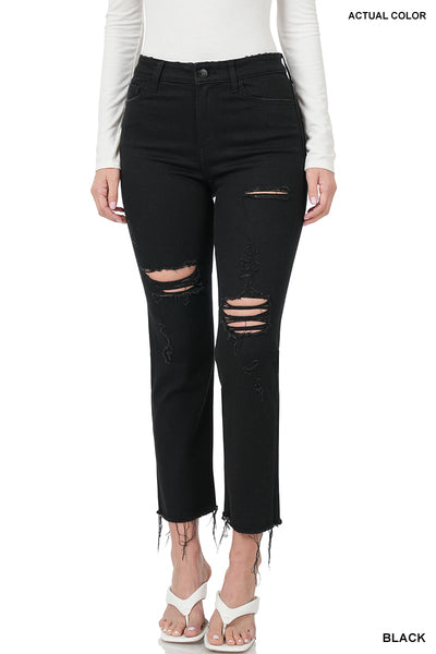 Jean Kendall en denim STRECH noir vieilli