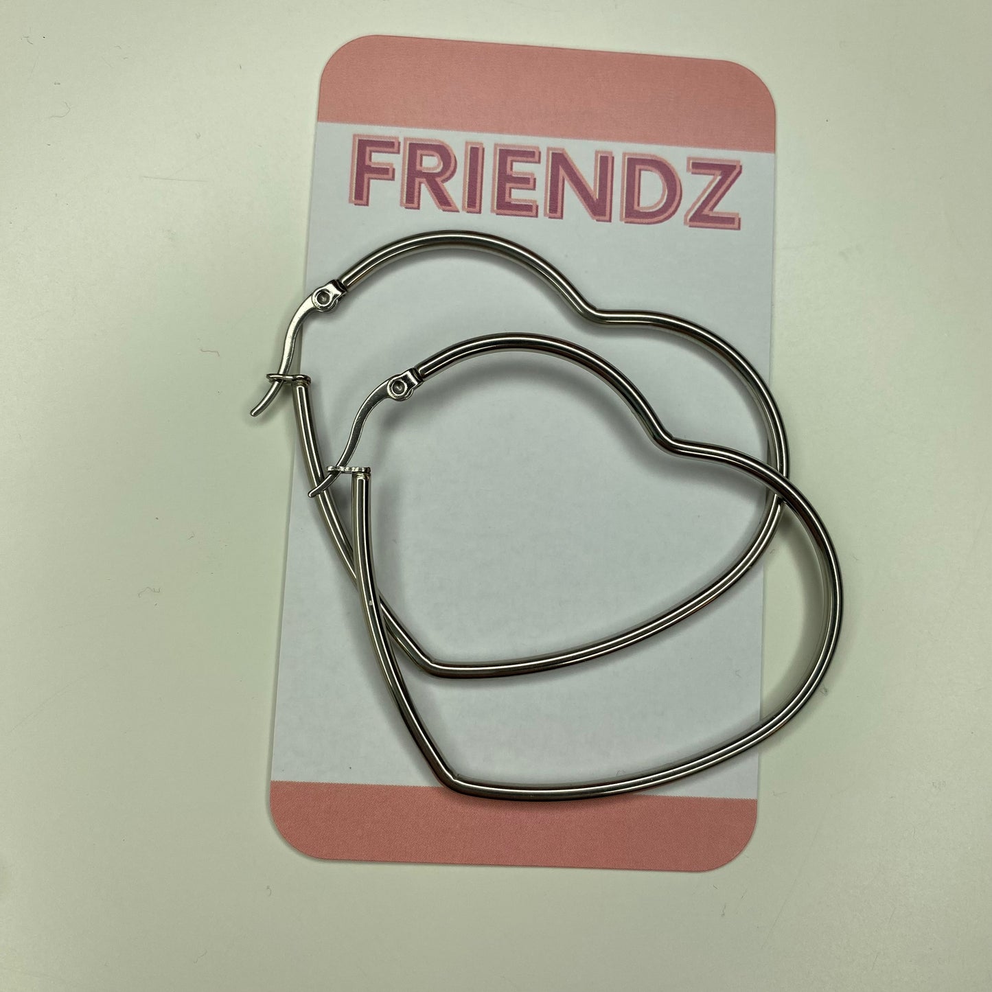 Stainless Steel Heart Hoop Earrings