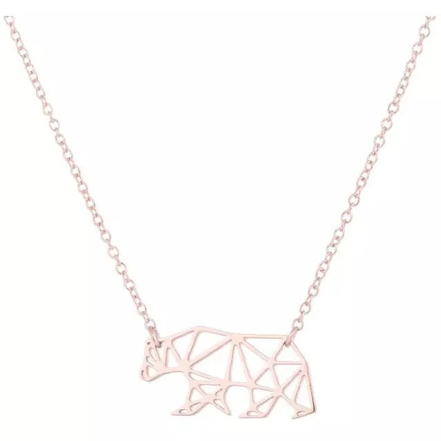 Silver/ Rose Gold Plated West Coast Bear Necklace