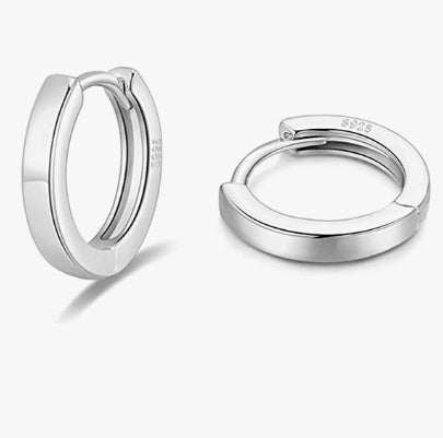 Boucles d’oreilles Huggie Smooth ou Strass 8, 10, 12mm Options