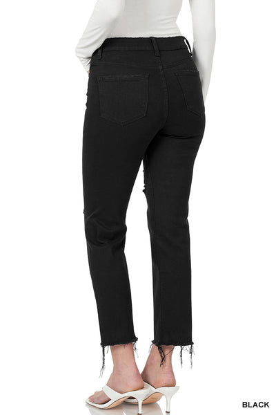 Jean Kendall en denim STRECH noir vieilli