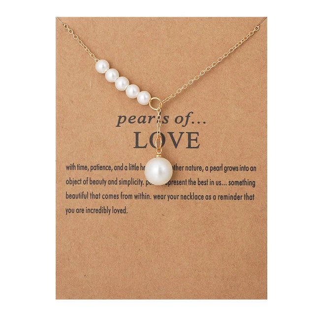 Collar Perlas del AMOR Chapado en Oro 6 Cuentas