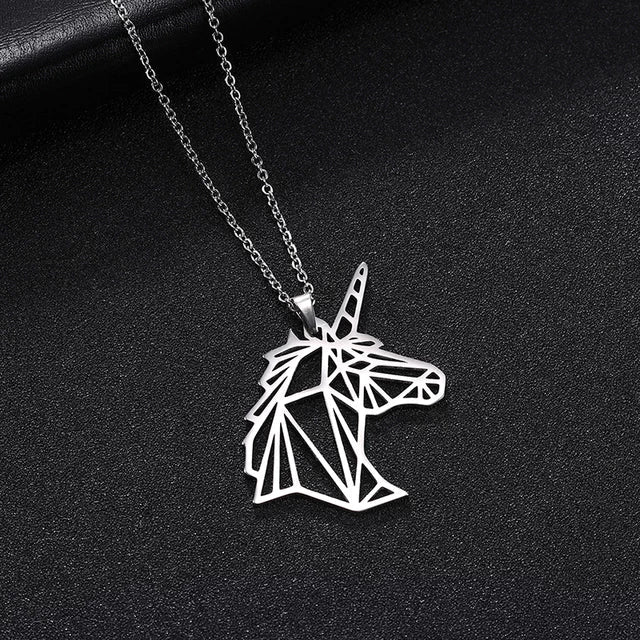 Collier Licorne en acier inoxydable