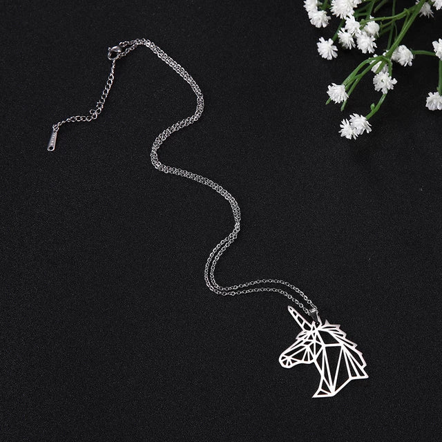 Collier Licorne en acier inoxydable