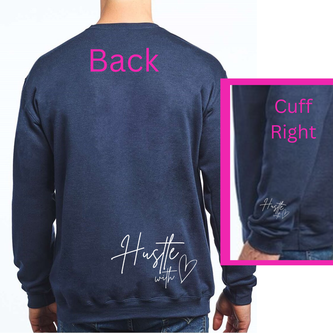 Hustle with Heart Graphic Print Crewneck Sweatshirt Sweater Top