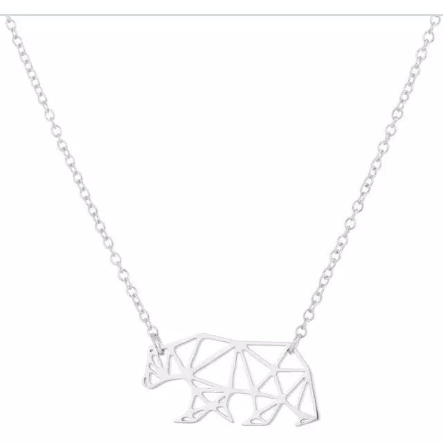 Silver/ Rose Gold Plated West Coast Bear Necklace