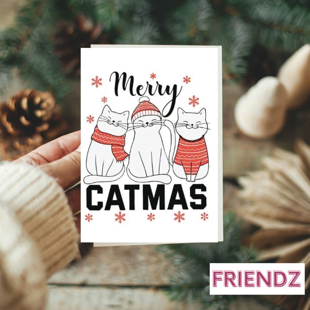 Merry Catmas Christmas Greeting Card