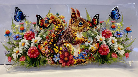 Squirrel Flower Design CUP WRAP
