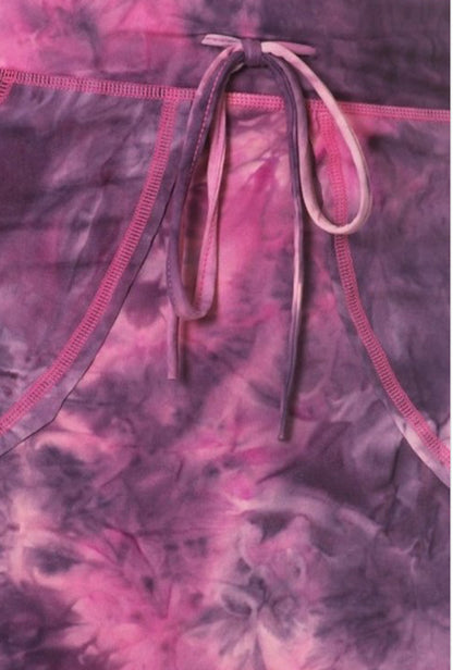 Pink Tye Dye Print Maxi Skirt