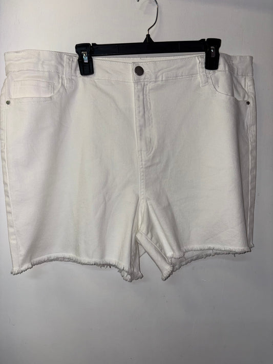FINAL SALE Hi Rise Plus White Denim Shorts