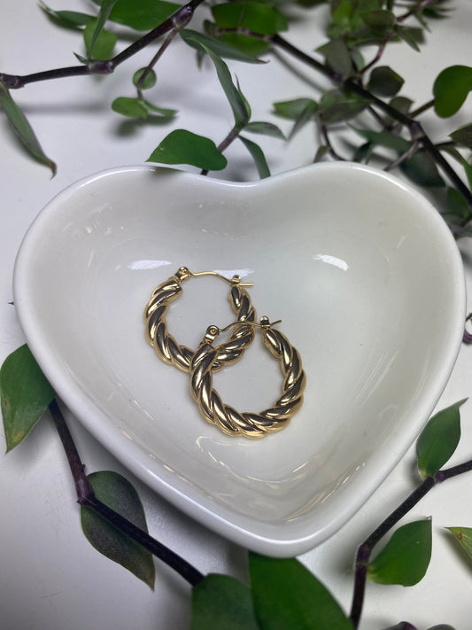 Twisted Hoop Earrings 18K Gold Plated 