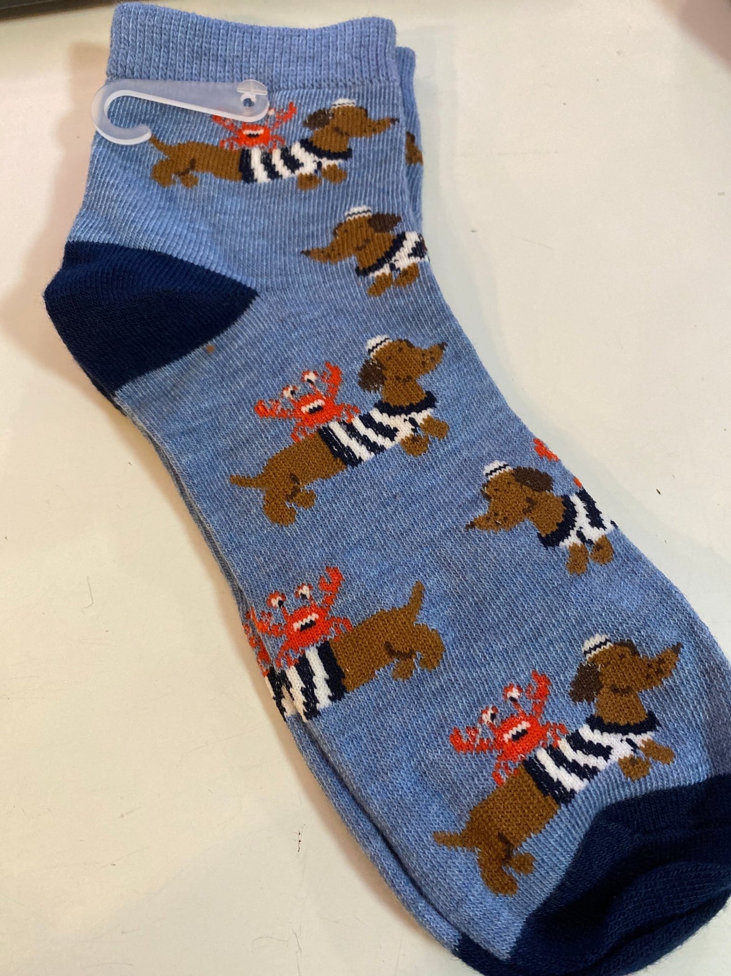 Sailor Dachshund Dog with Crab Socks