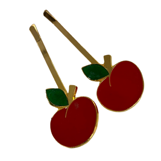 Alfileres de pelo de manzana - Regalo de profesores