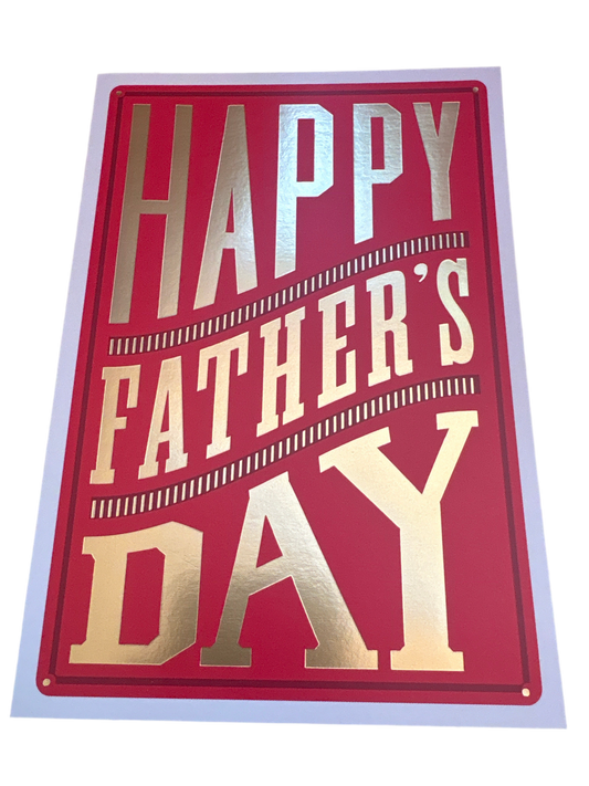 Red N Gold Happy Fathers Day Greeting Card