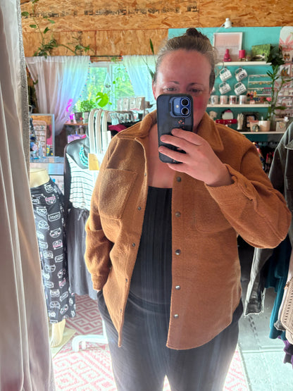 Sherpa Shacket Jacket Mid Weight - Mocha