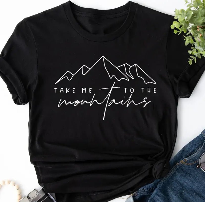 T-shirt graphique « Emmène-moi à la montagne »