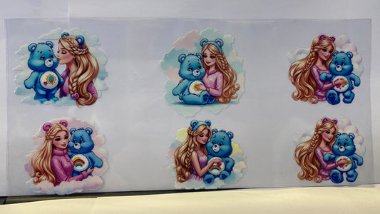Girl & Blue Care bear CUP WRAP