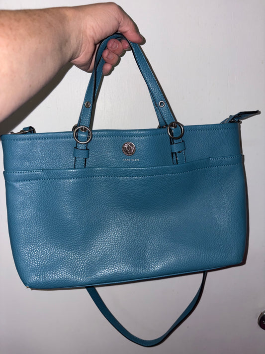 Ann Klein Pocket Satchel Blue Purse