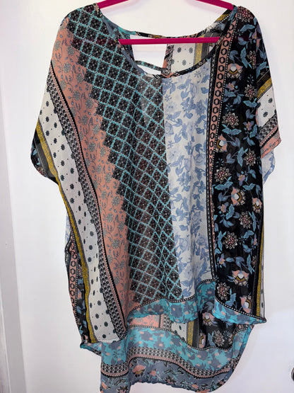 LIVE 4 TRUTH Boho Blouse Sheer Top 3X 1030