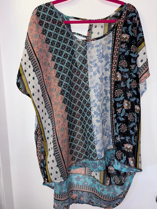 LIVE 4 TRUTH Boho Blouse Sheer Top 3X 1030
