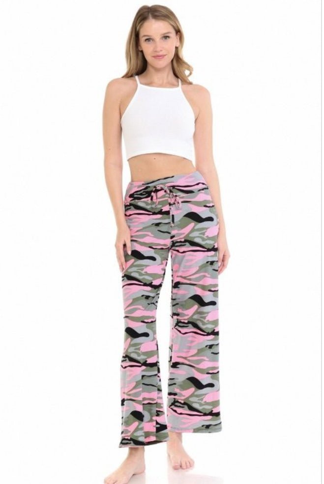 Pantalon de jogging ample à imprimé camouflage rose