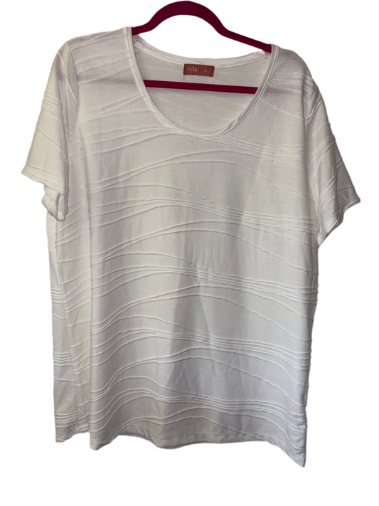 Ripple White Short Sleeve Top